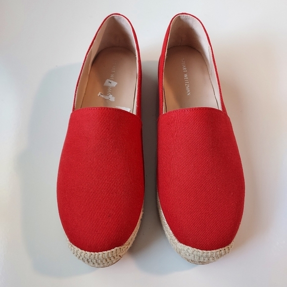 Stuart Weitzman Mykonous Cotton Gabardine Espadrille Slip On shoes - Picture 5 of 9